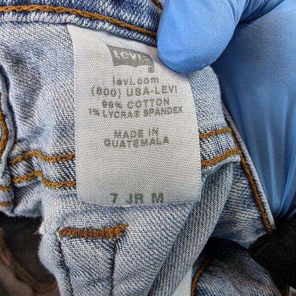 Levis 518 Jeans Womens 7 Juniors Light Wash Superlow Boot Cut Frayed Hem Y2K - Picture 14 of 15